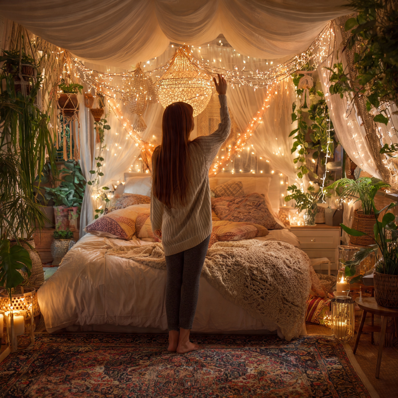 25 Boho Bedroom Ideas: Transform Your Space with Style & Charm 25 boho bedroom ideas with warm string lights