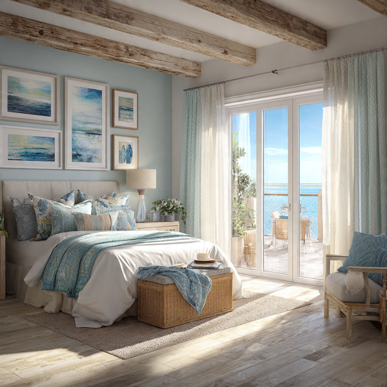 25 Elegant Blue Bedroom Ideas That Elevate Any Room 3 coastal inspired bedroom featuring azure blue accents and