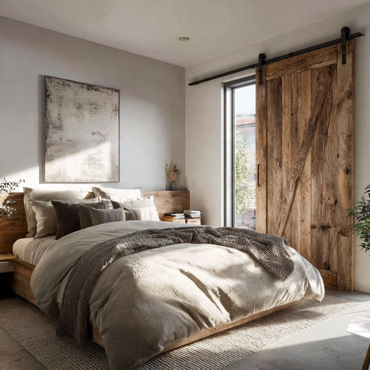 25 Stunning Bedroom Ideas for Small Rooms That Feel Spacious & Stylish 14 compact bedroom with a sliding barn door