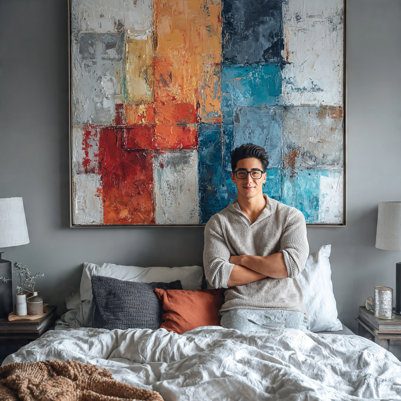 25 Easy & Chic DIY Wall Decor for Bedroom Ideas You’ll Love to Try 4 contemporary bedroom showcasing diy wall decor for