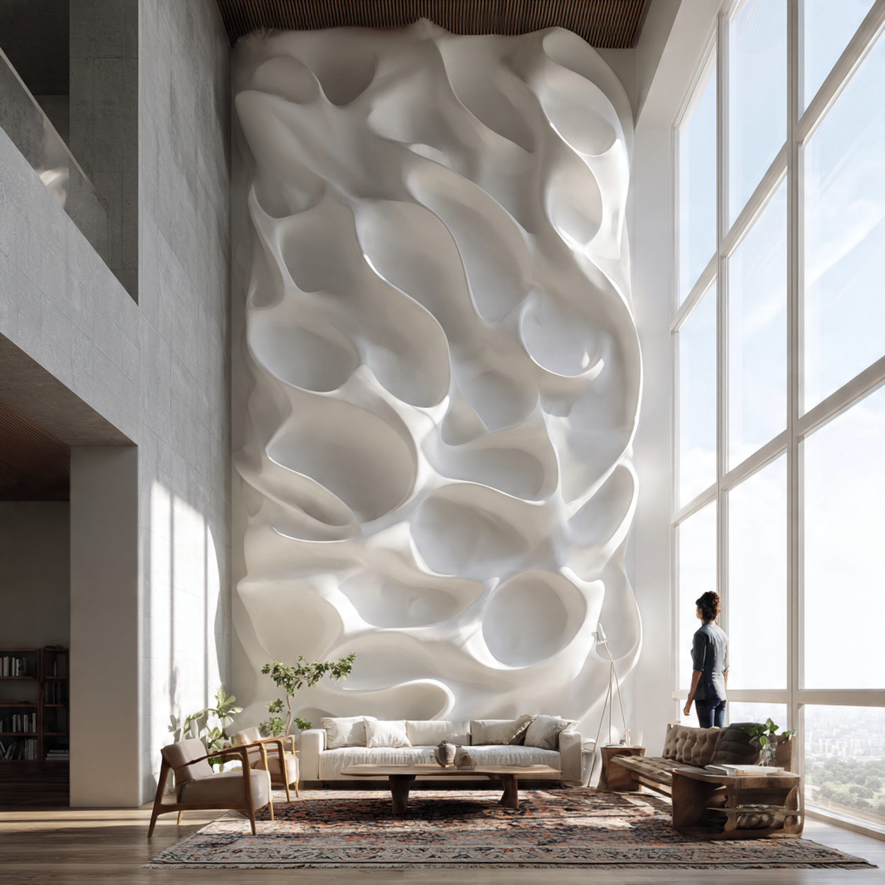 contemporary living room featuring pop design ideas