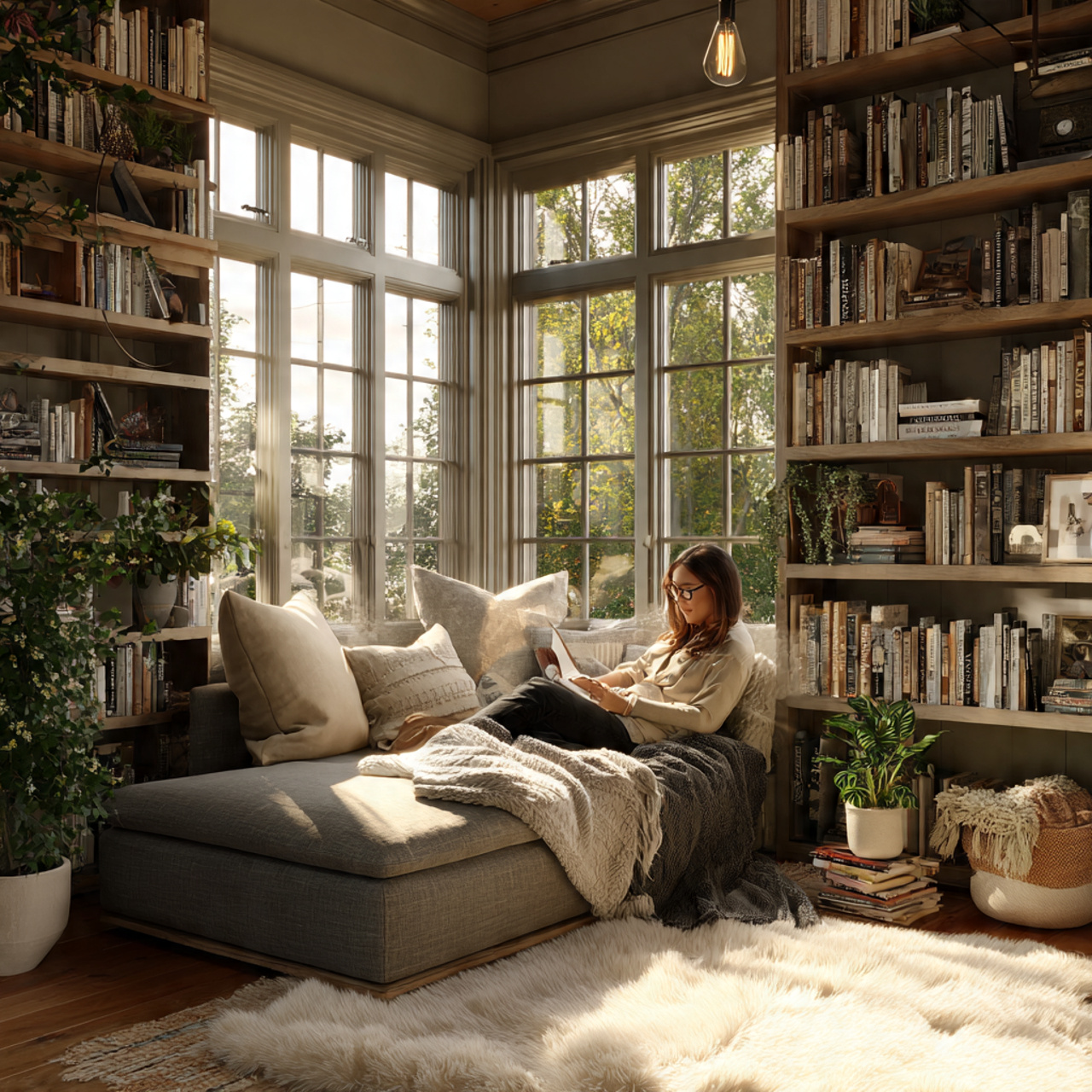 corner of a sunroom transformed into a