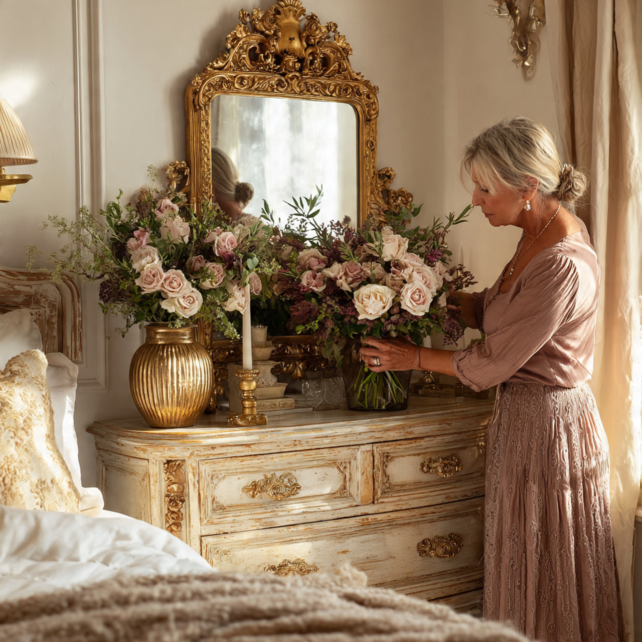 25 Cottage Bedroom Ideas to Create a Beautifully Cozy Sanctuary 13 cottage bedroom ideas highlighting an ornate gilded