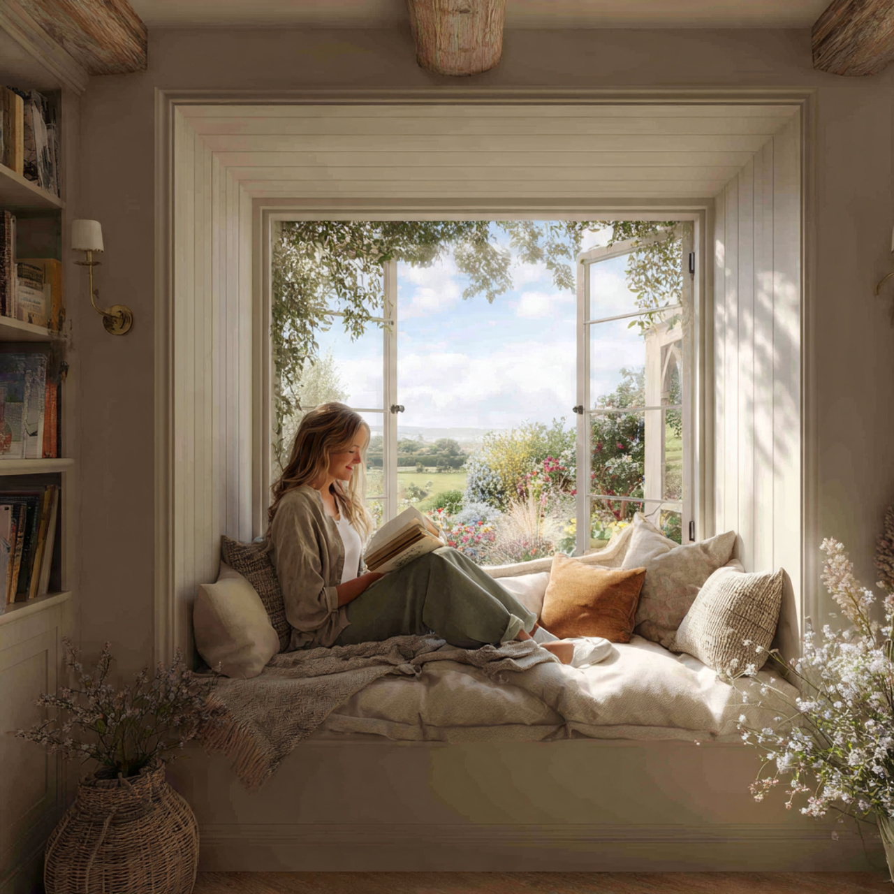 25 Cottage Bedroom Ideas to Create a Beautifully Cozy Sanctuary 12 cottage bedroom ideas showcasing a built in window