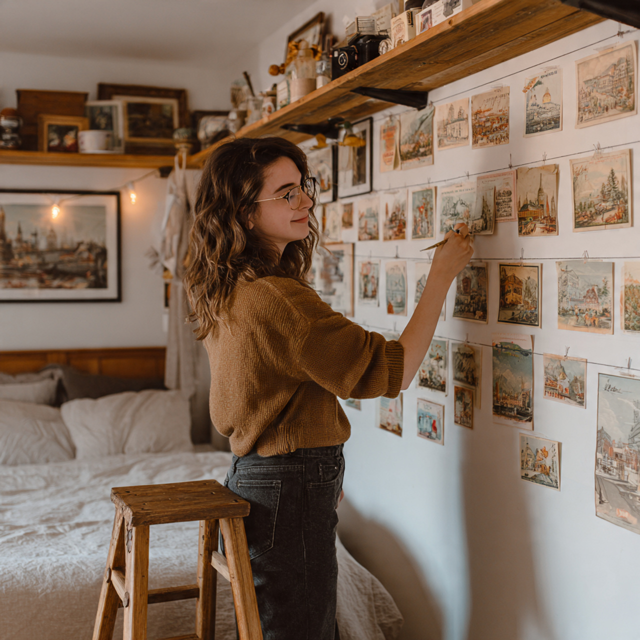 25 Easy & Chic DIY Wall Decor for Bedroom Ideas You’ll Love to Try 13 eclectic bedroom featuring diy wall decor for