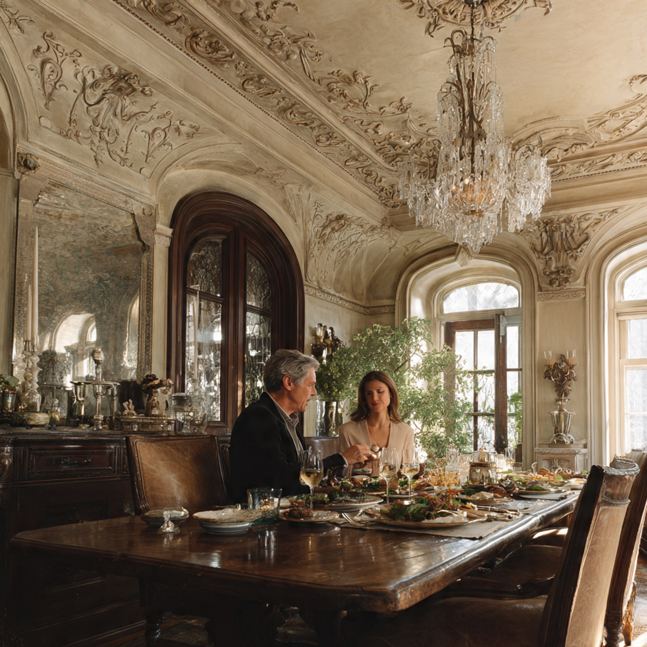 elegant formal dining room with pop design