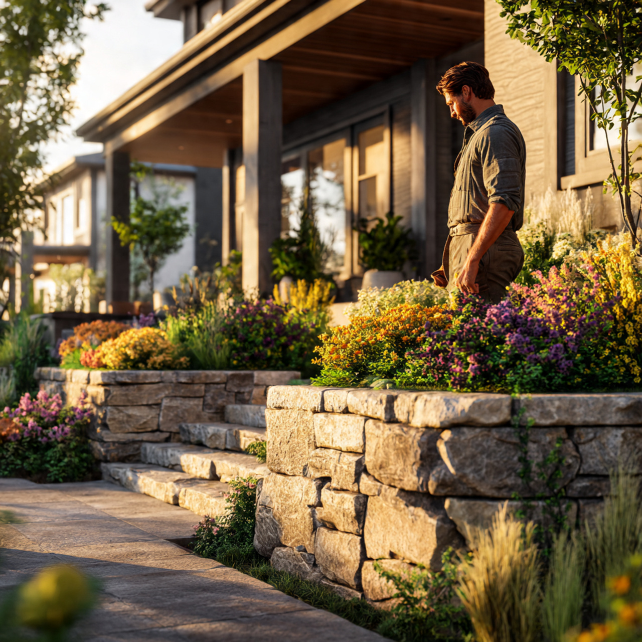 high detail realistic image of flower bed ideas