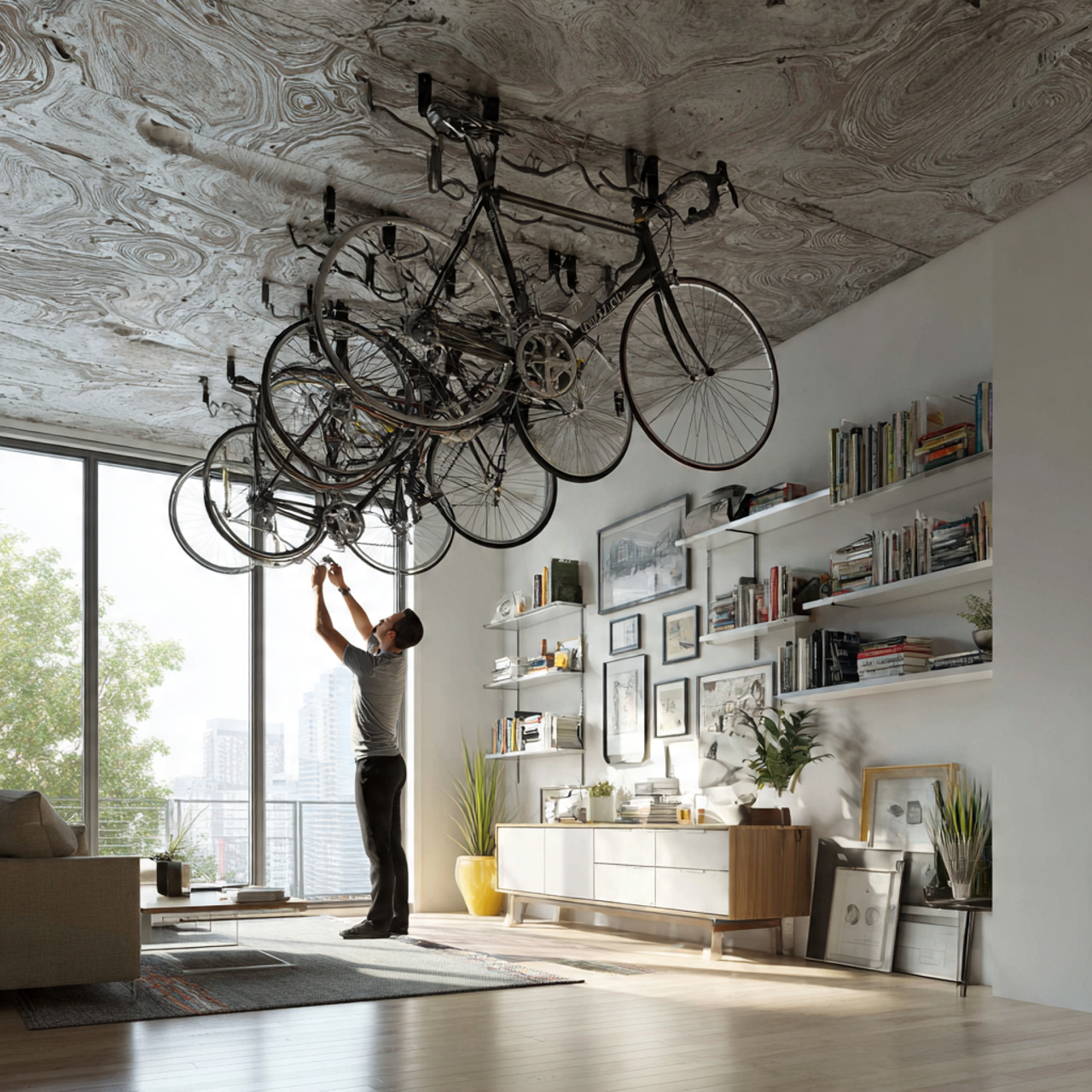 25 Organization Ideas That Transform Clutter Into Stunning Home Style 19 high detail realistic urban apartment image of ceiling