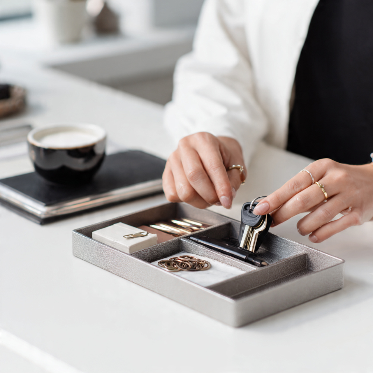 25 Organization Ideas That Transform Clutter Into Stunning Home Style 24 high detail realistic workspace photograph showing minimalist desktop