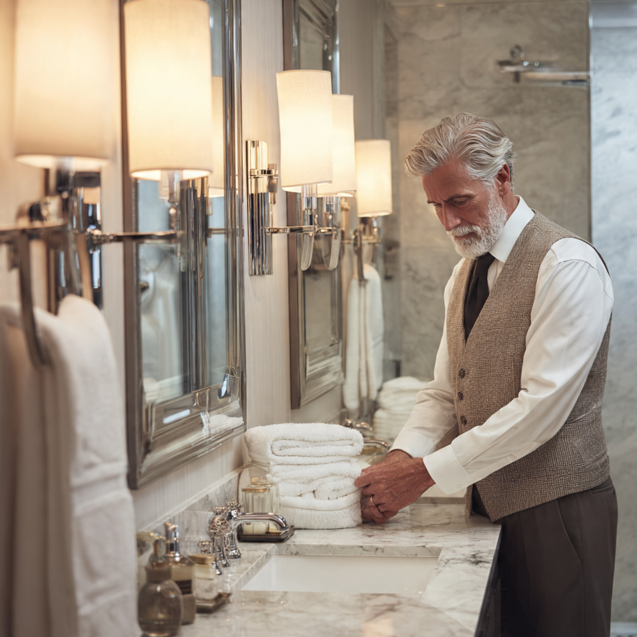 25 Luxury Bathroom Lighting Ideas That Inspire & Impress 15 high end hotel style bathroom with elegant wall sconces