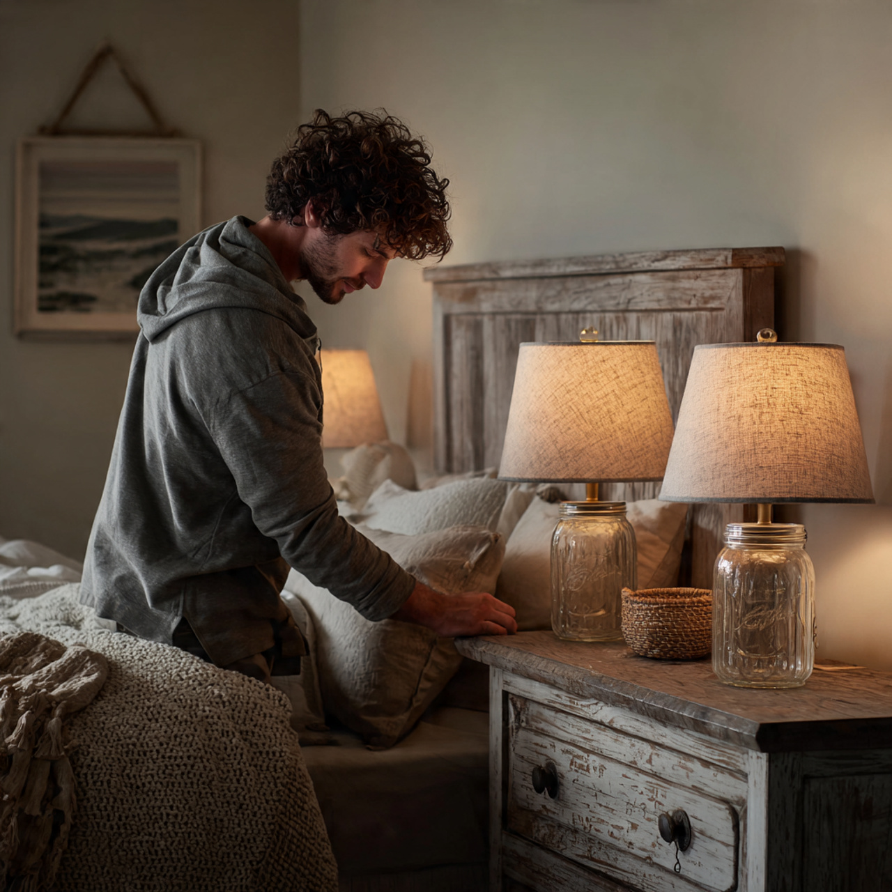 25 Farmhouse Bedroom Decor Ideas for a Cozy, Timeless & Beautiful Retreat 19 high resolution realistic interior image of farmhouse bedroom 2