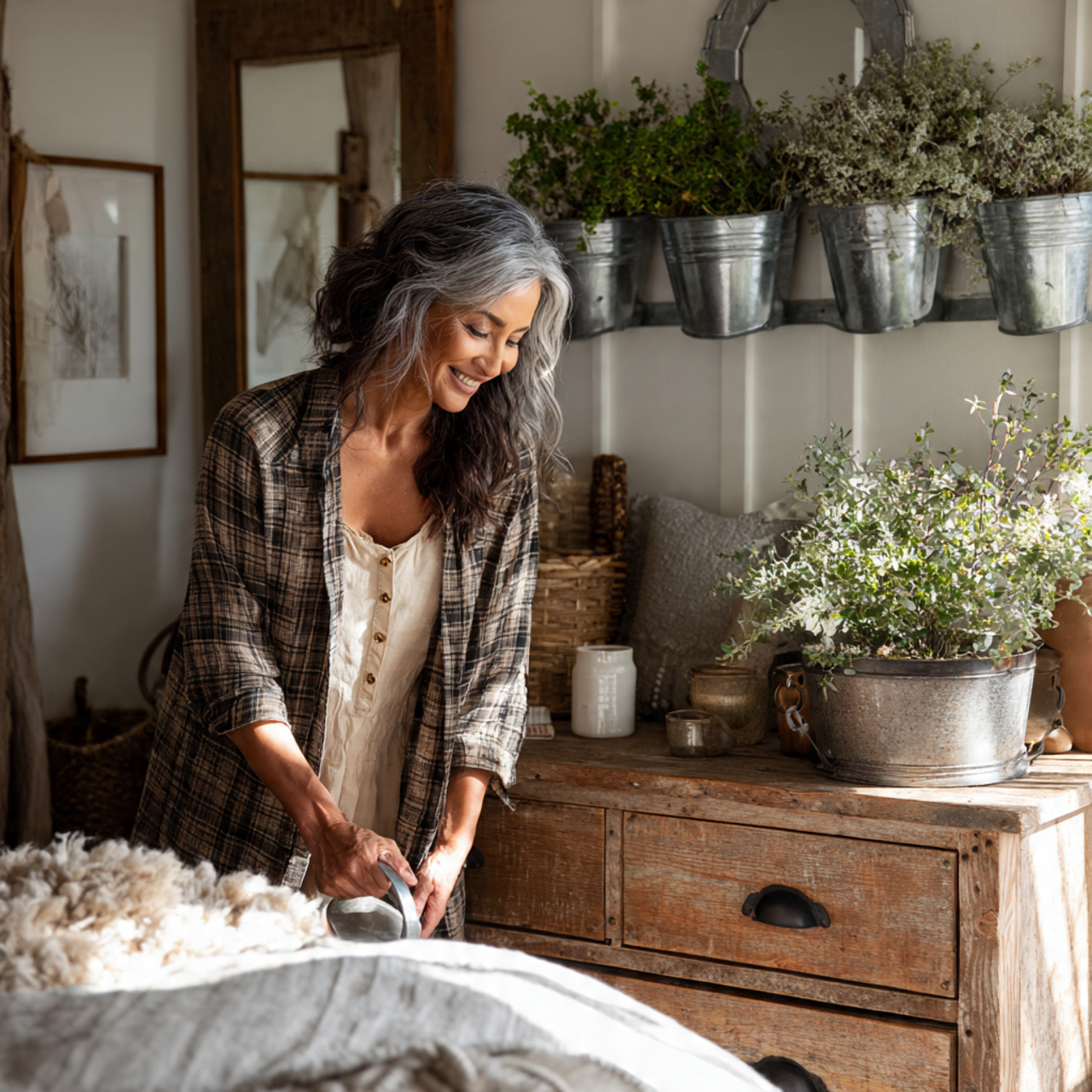 25 Farmhouse Bedroom Decor Ideas for a Cozy, Timeless & Beautiful Retreat 9 high resolution realistic interior image of farmhouse bedroom
