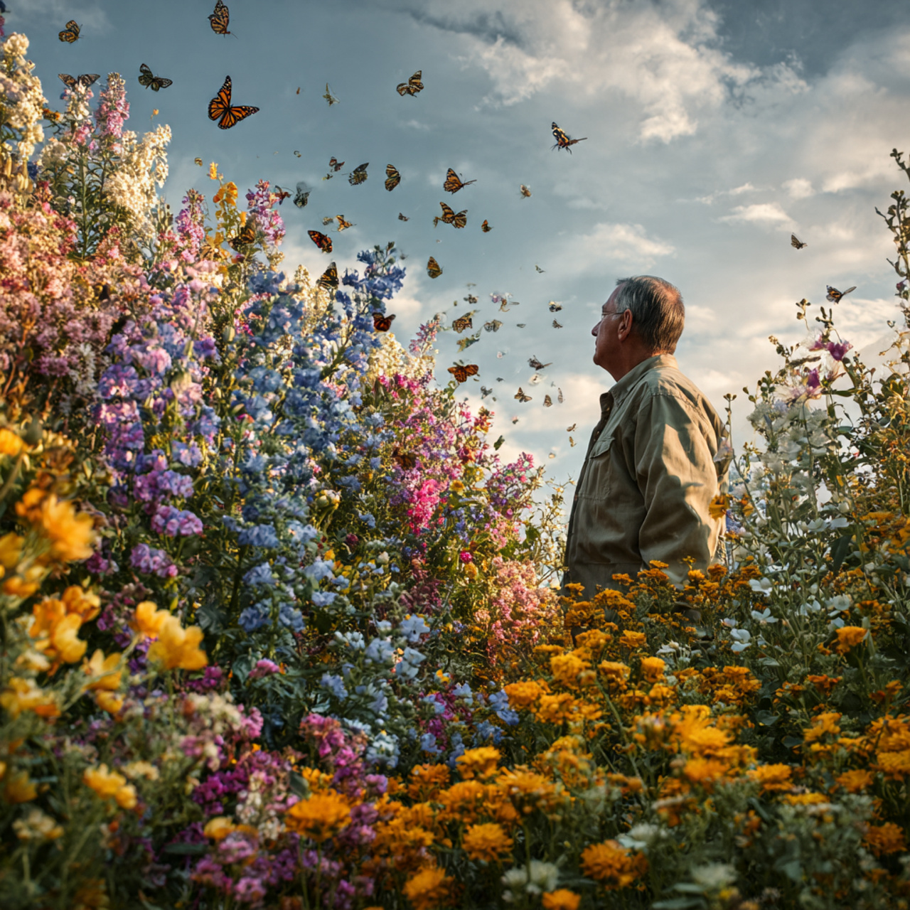 highly detailed flower bed ideas showing pollinator
