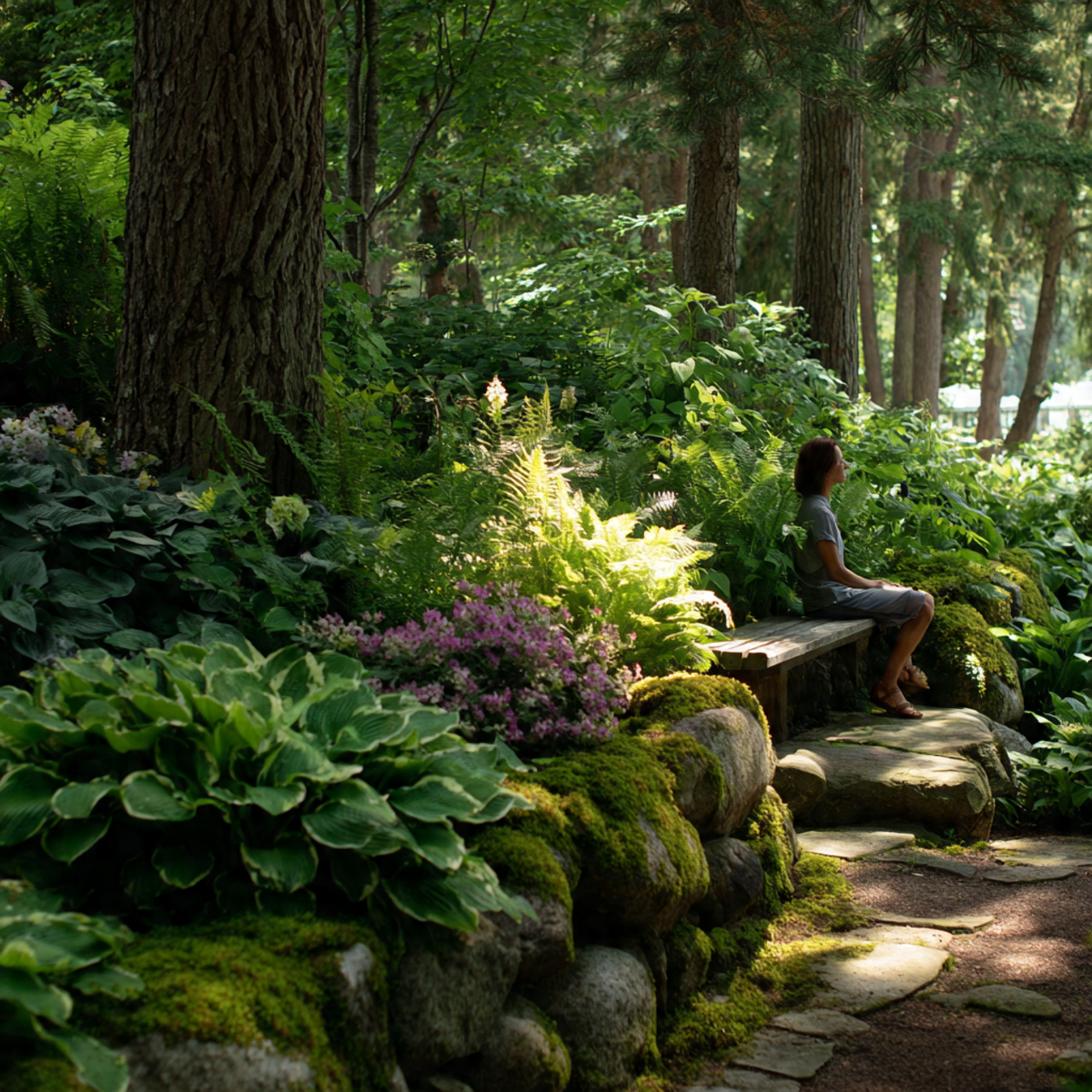 highly realistic flower bed ideas showcasing woodland