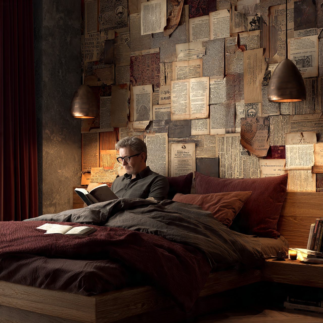 25 Chic & Inspiring Bedroom Wall Decor Above Bed Ideas You’ll Love 17 intellectual dark academia bedroom with a book