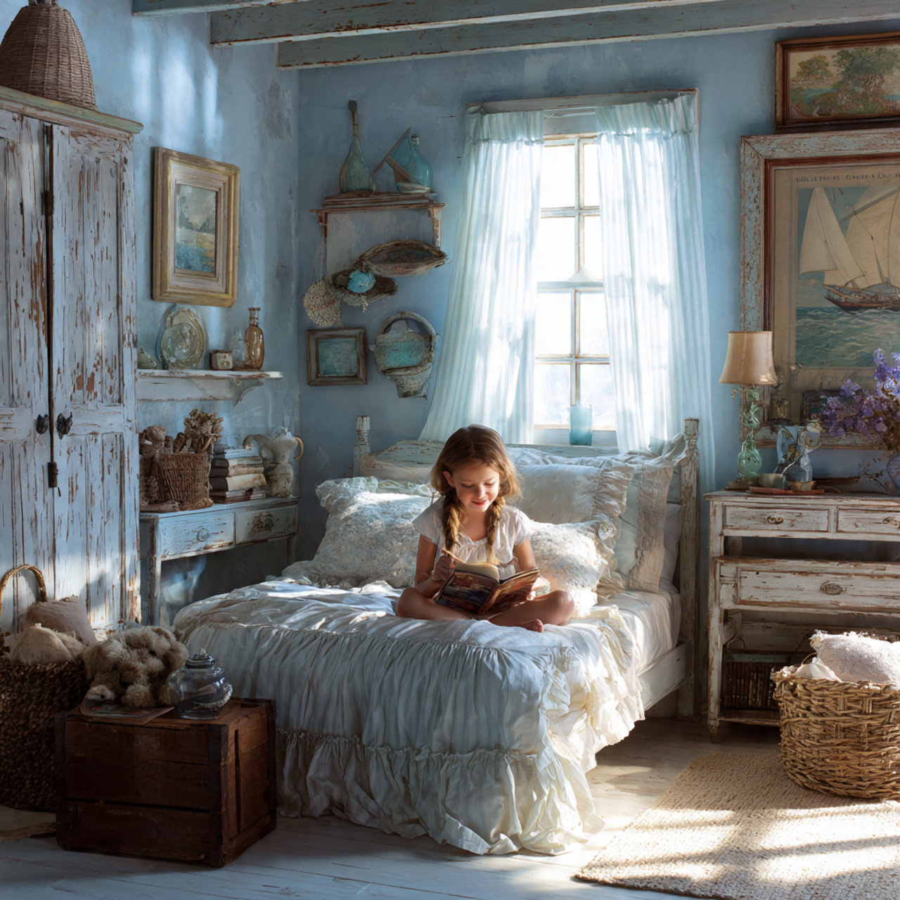 25 Elegant Blue Bedroom Ideas That Elevate Any Room 10 light and airy shabby chic bedroom with