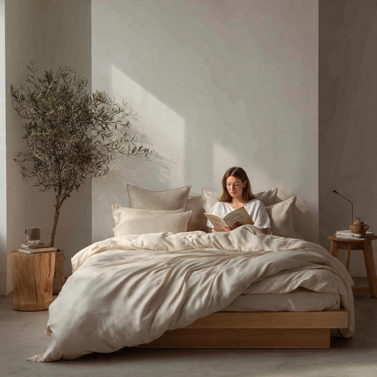 25 Minimalist Bedroom Ideas That Create Calm, Luxury & Timeless Style 25 minimalist bedroom with raw silk bedding in