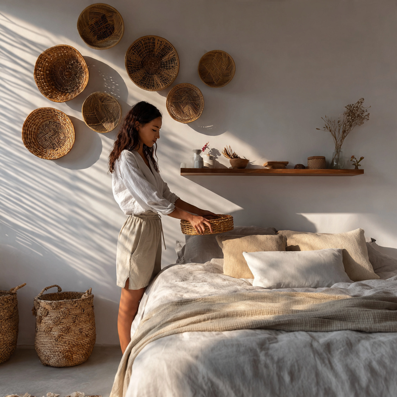 25 Chic & Inspiring Bedroom Wall Decor Above Bed Ideas You’ll Love 18 minimalist scandinavian bedroom featuring a cluster of