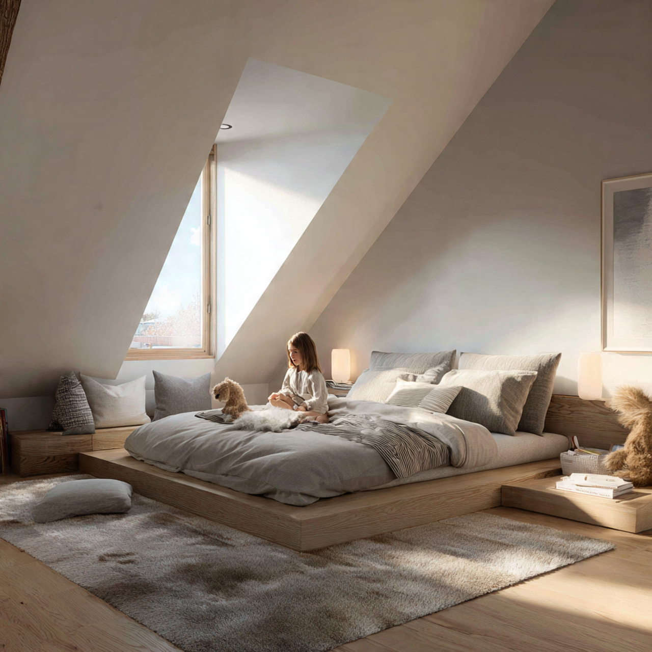 25 Attic Bedroom Ideas: Transform Your Loft Into a Cozy, Stylish Retreat 4 modern attic bedroom with a low profile