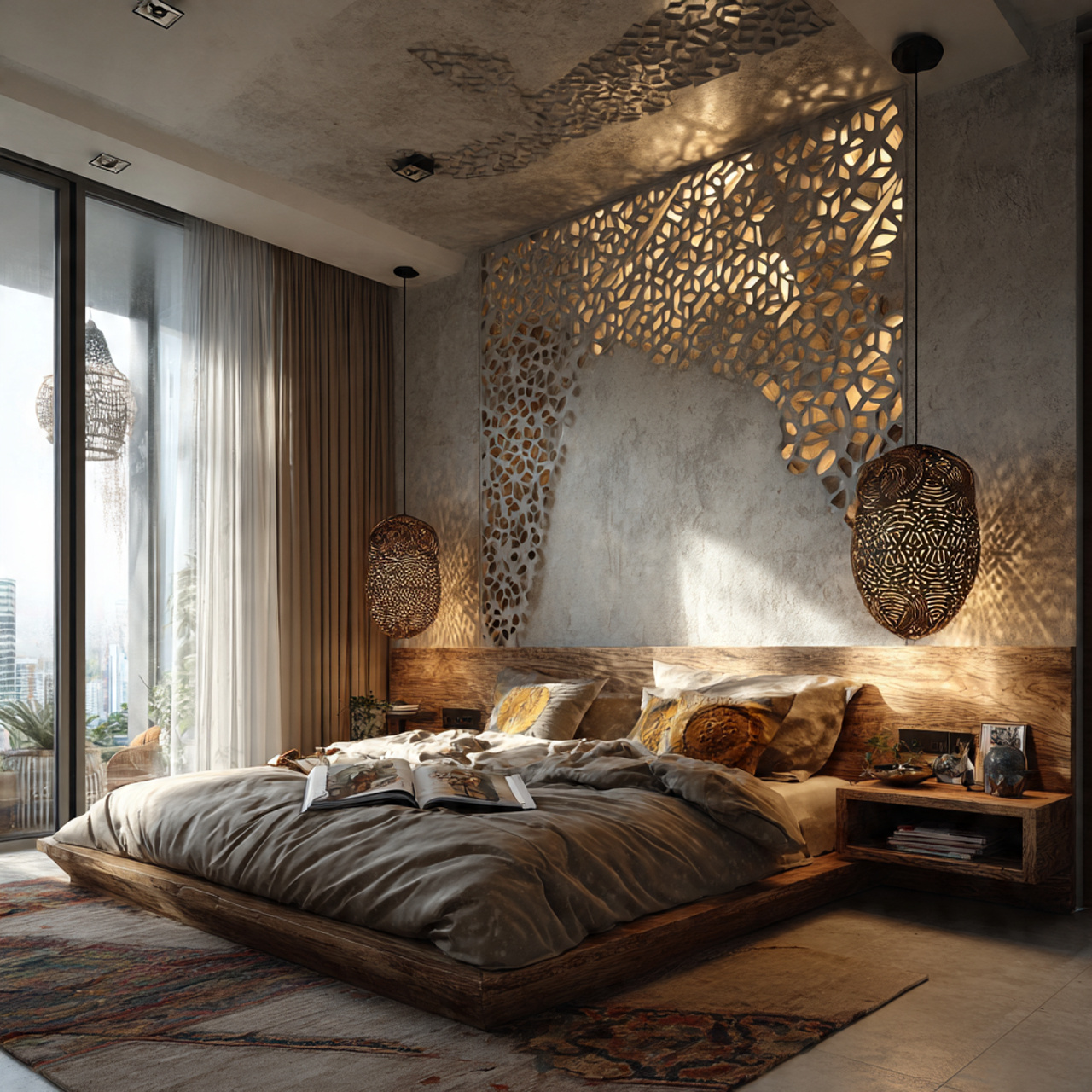 modern bedroom highlighting pop design ideas with