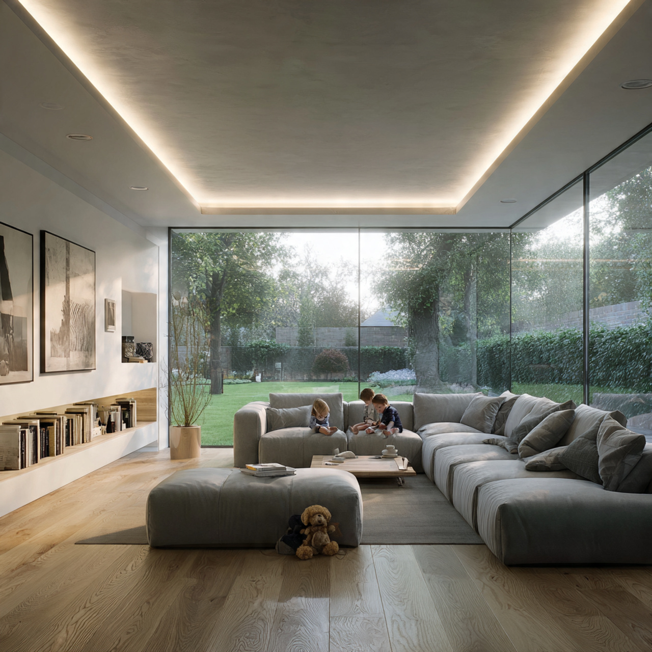 modern living room featuring pop design ideas