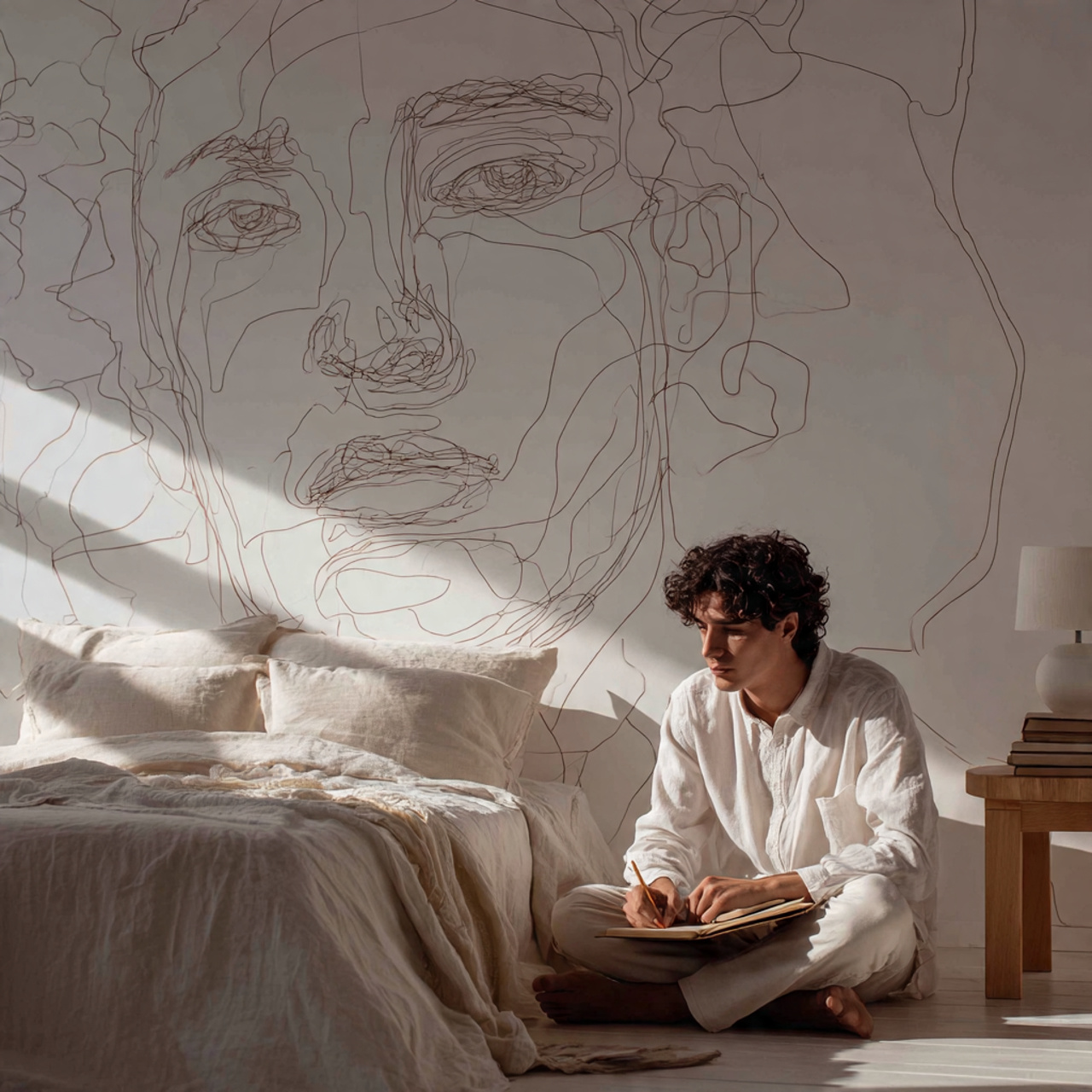 25 Easy & Chic DIY Wall Decor for Bedroom Ideas You’ll Love to Try 7 modern minimalist bedroom showcasing diy wall decor