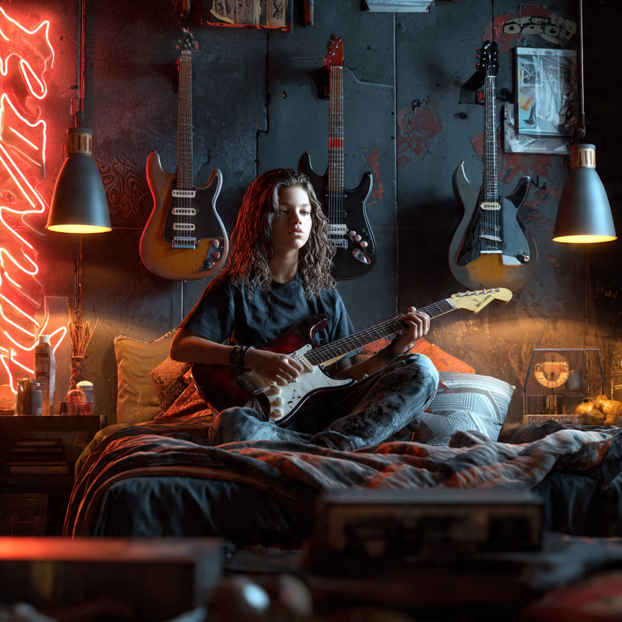 photorealistic boys bedroom decor ideas musical rockstar