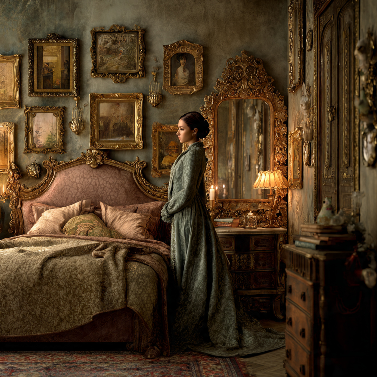 25 Wall Decor Bedroom Ideas to Instantly Elevate Your Space 19 photorealistic classic bedroom scene displaying wall decor