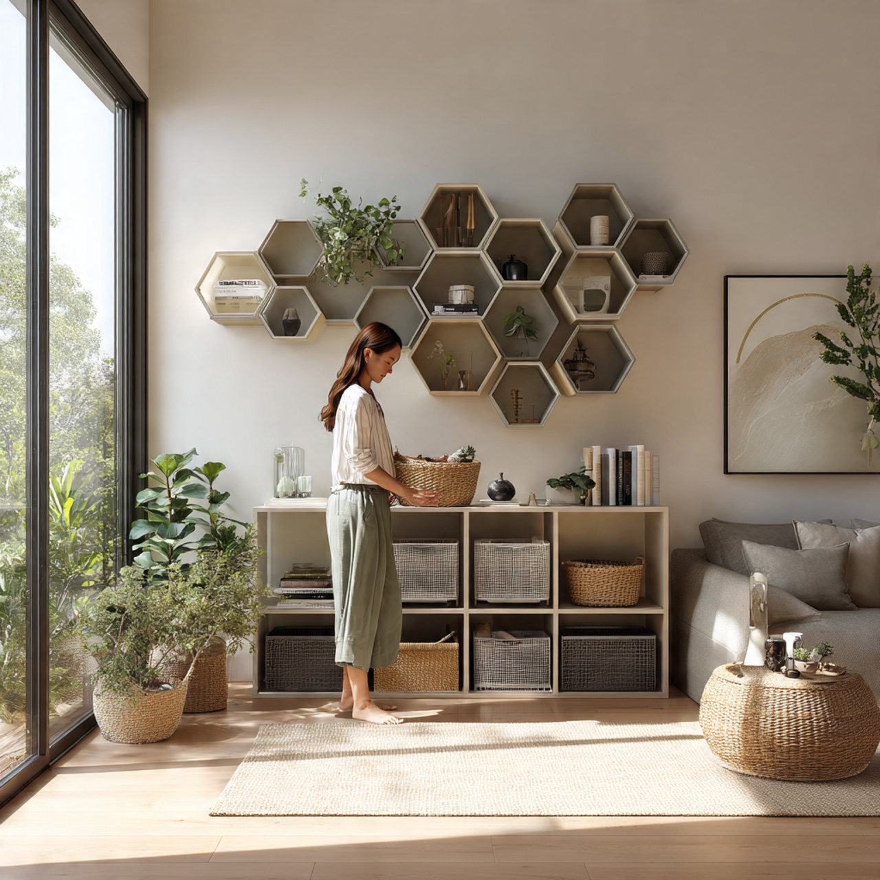 25 Organization Ideas That Transform Clutter Into Stunning Home Style 22 photorealistic living room interior featuring modular cubby