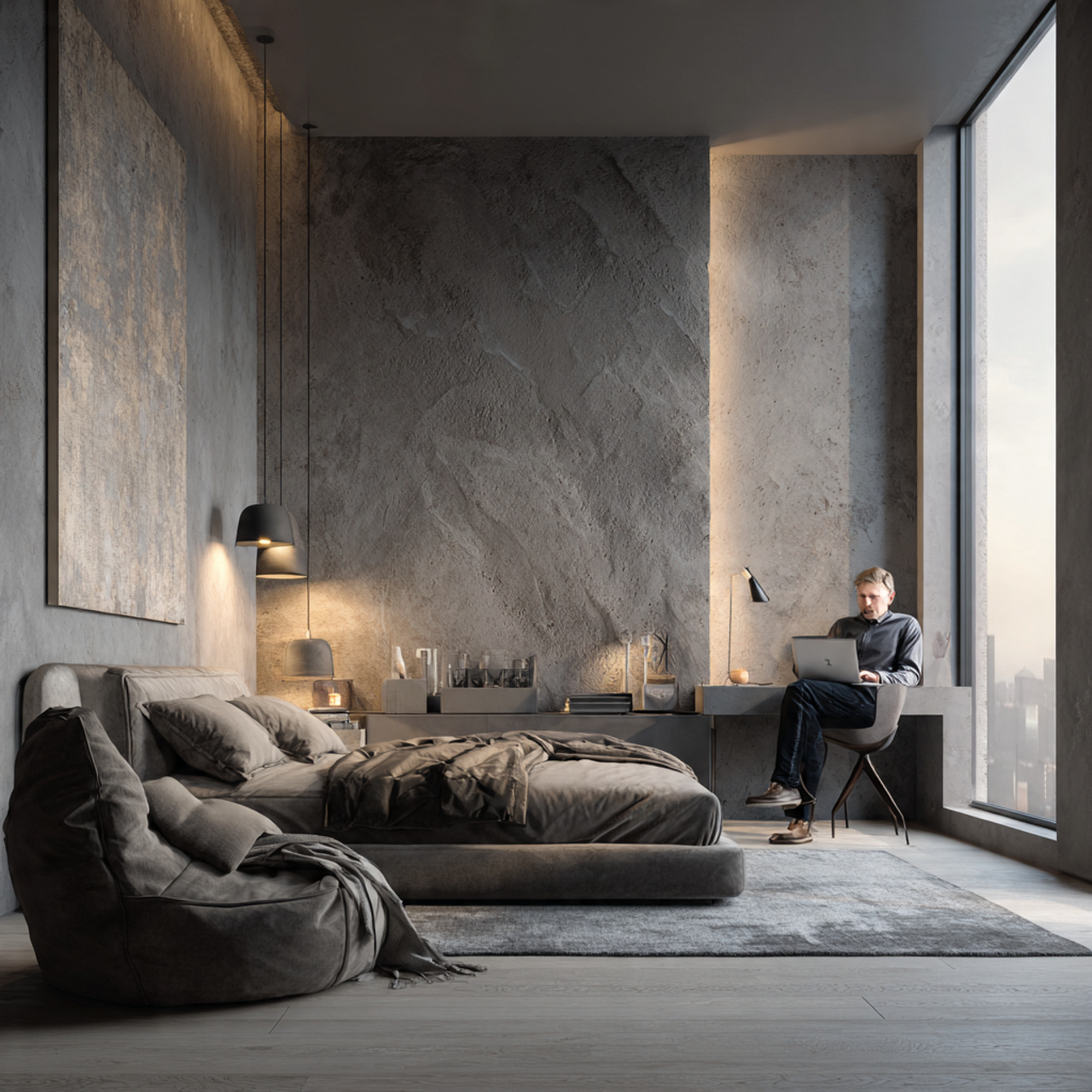 realistic bedroom ideas decor in a monochromatic