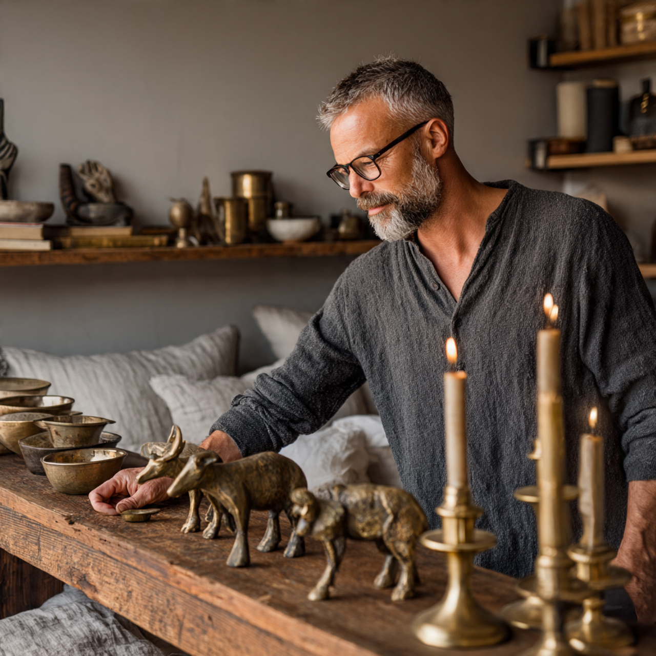 25 Inspiring Bedroom Shelf Decor Ideas for Every Style & Mood 4 realistic bedroom shelf featuring vintage brass accents