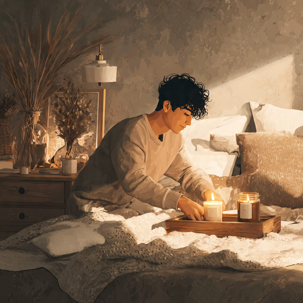 25 Cozy Bedroom Decor Ideas That Make Your Space Stylish & Relaxing 14 realistic cozy bedroom with fragrant soy candles