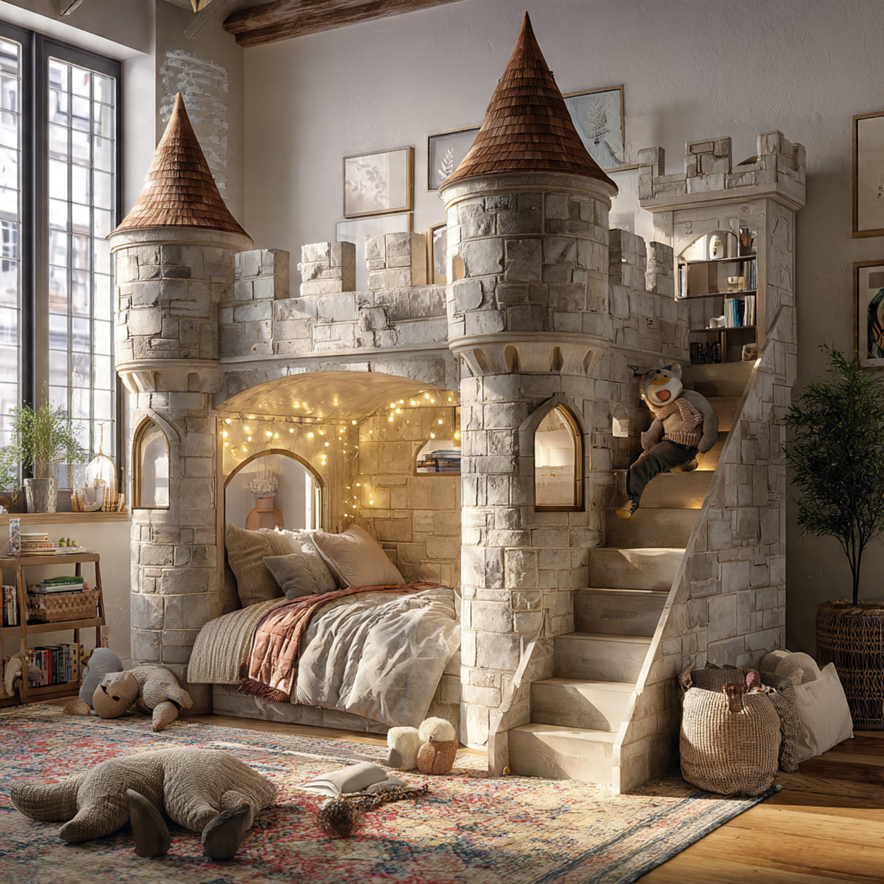 realistic kids room ideas featuring a castle shaped