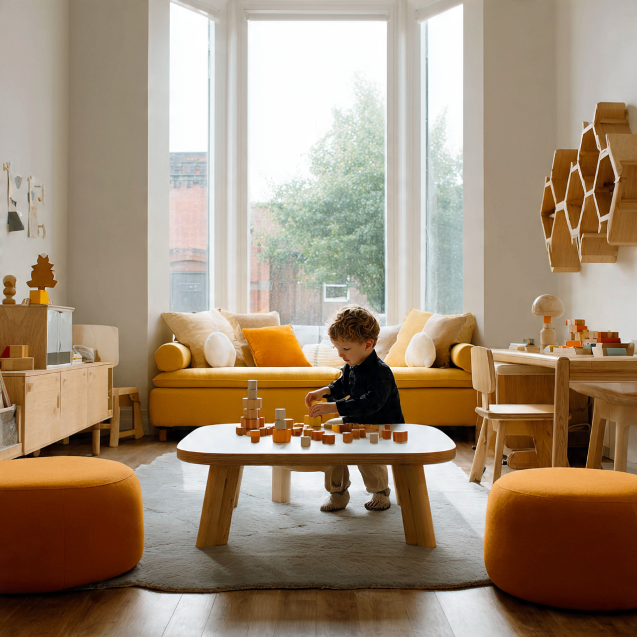 realistic kids room ideas featuring mid century modern