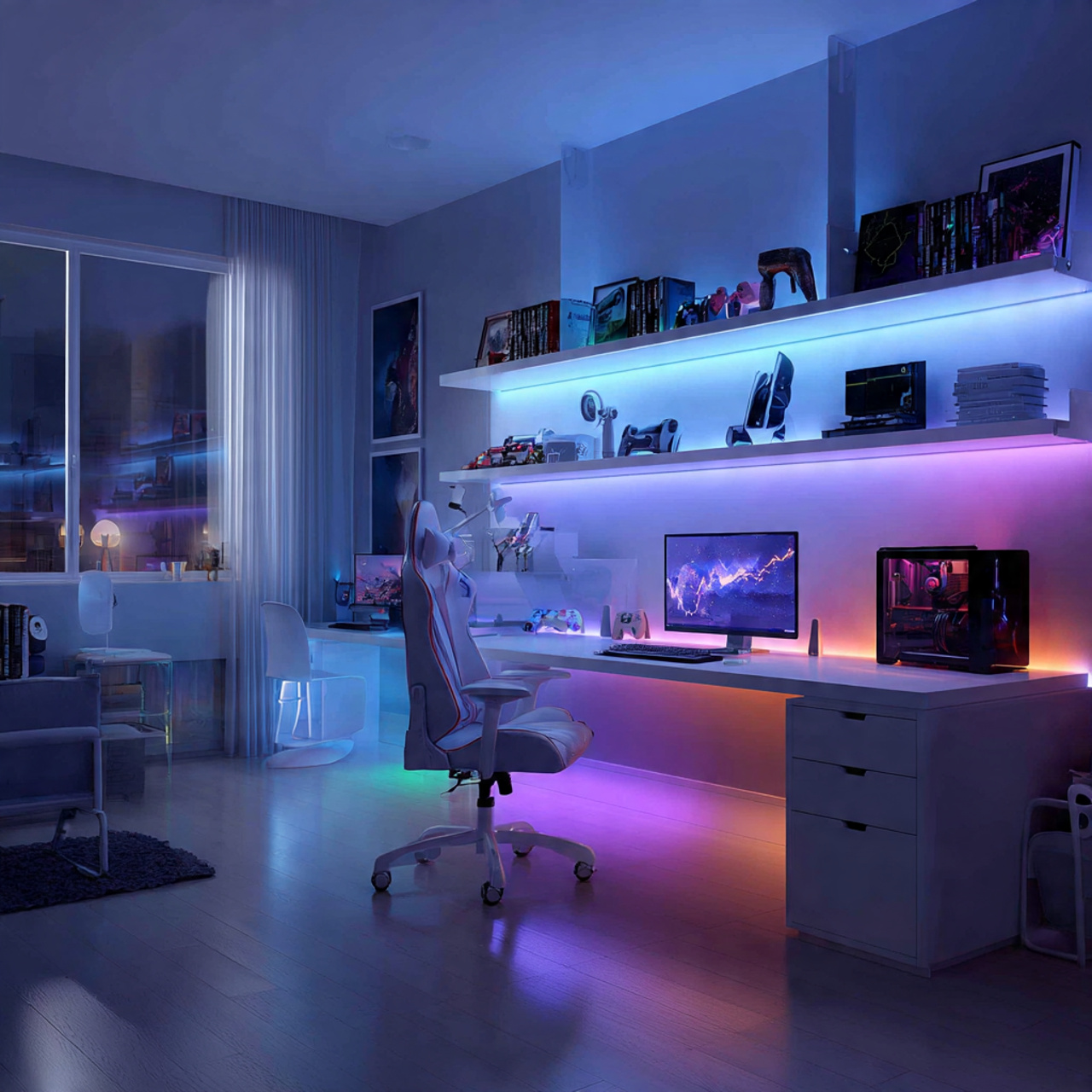 realistic kids room ideas with led strip