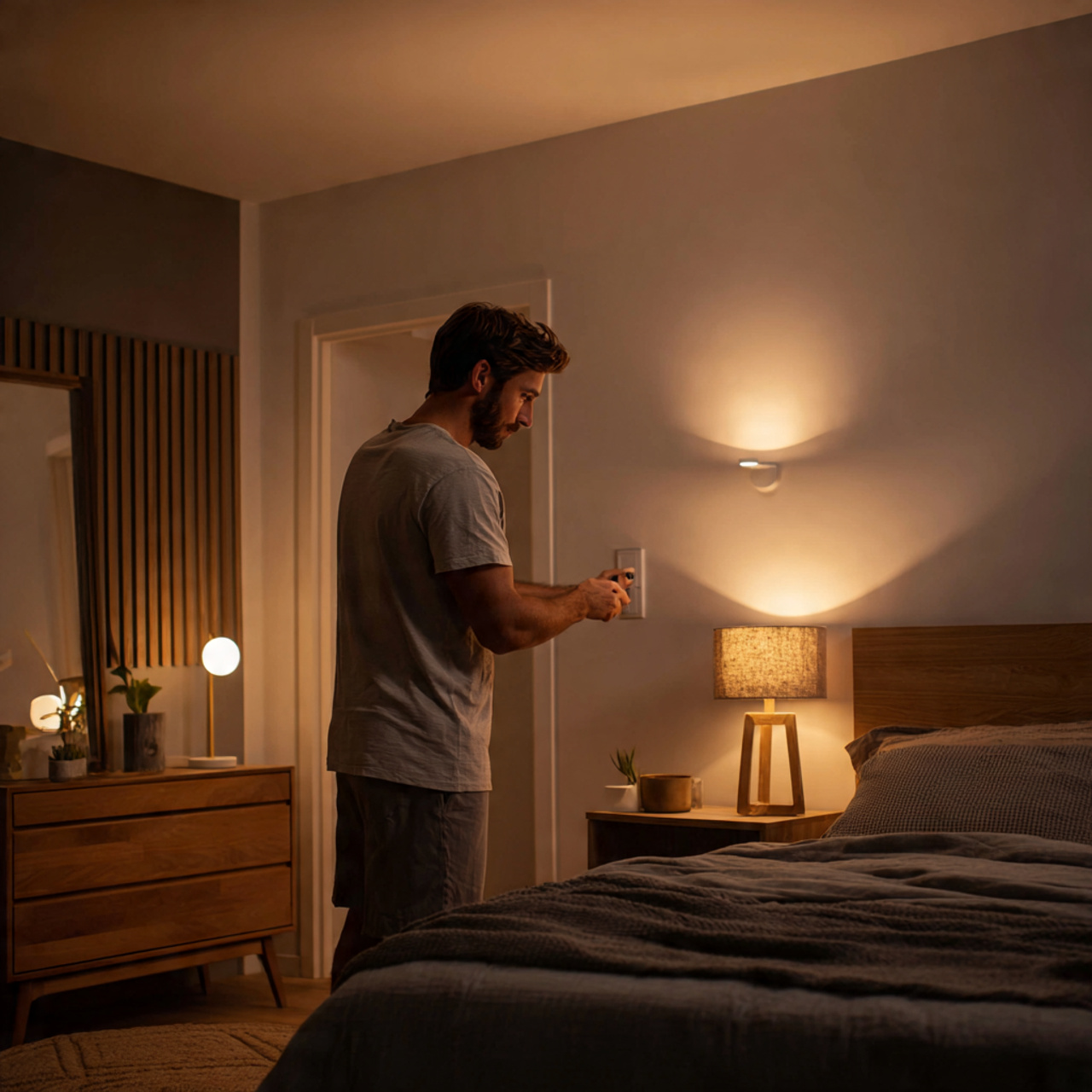 25 Men’s Bedroom Ideas: Modern, Stylish & Masculine Room Inspiration 24 realistic men s bedroom ideas showcasing layered lighting