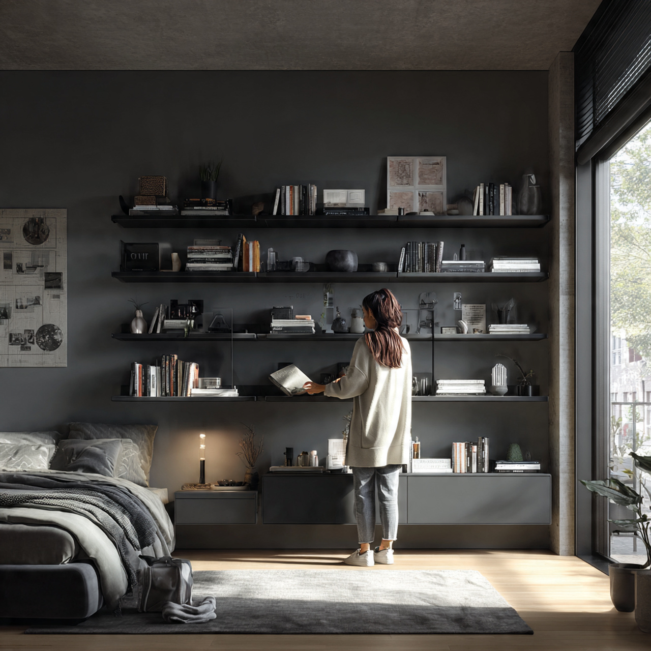 25 Grey Bedroom Decor Ideas to Transform Your Space Beautifully 17 ultra realistic modern bedroom scene showcasing gr