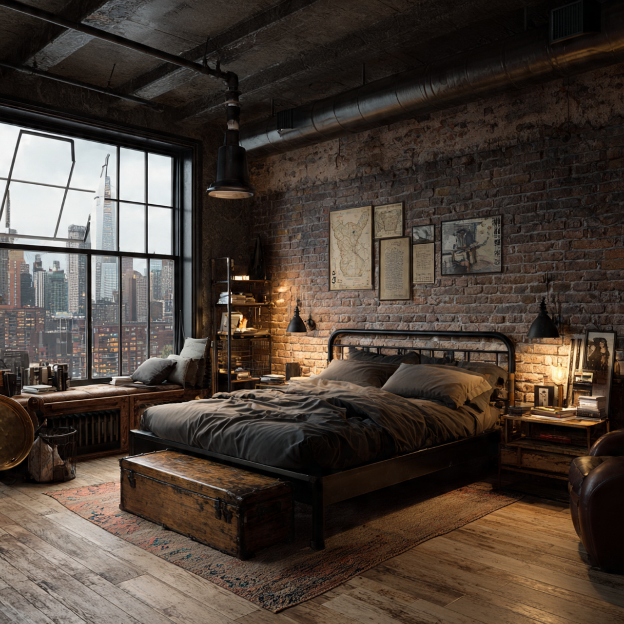 ultra realistic apartment interior photograph of apartment bedroom