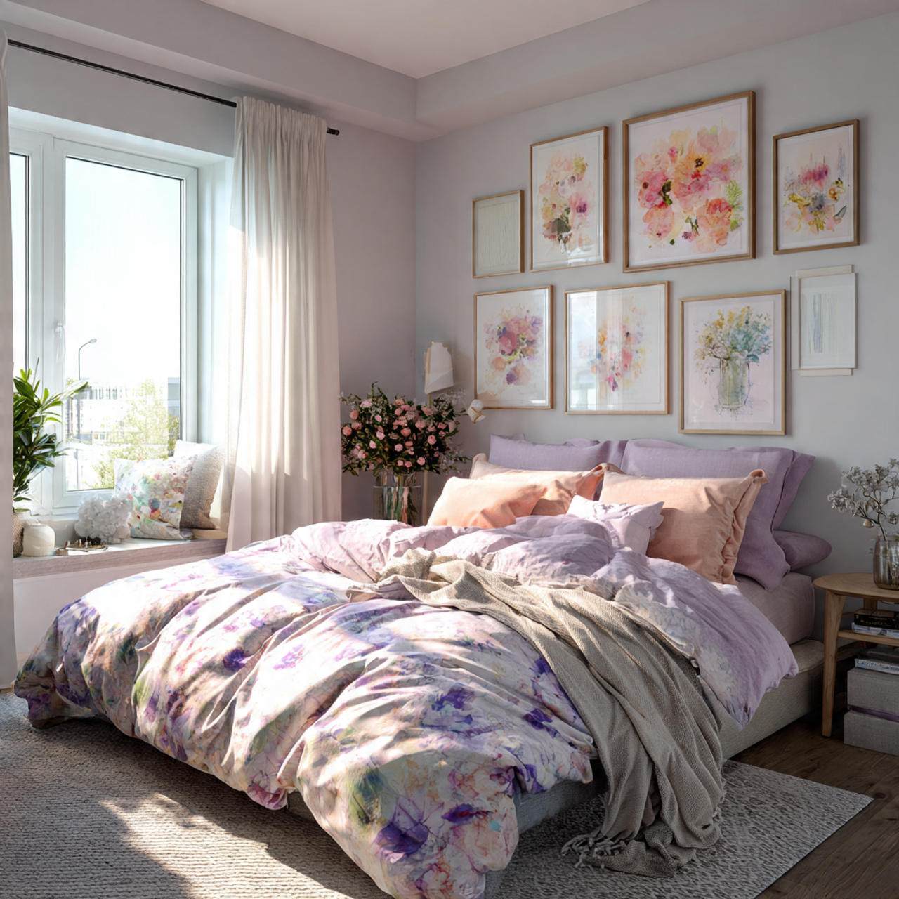 ultra realistic bedroom image of apartment bedroom decor