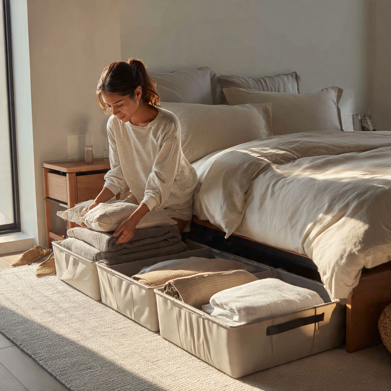 25 Organization Ideas That Transform Clutter Into Stunning Home Style 8 ultra realistic bedroom interior showing under bed hidden