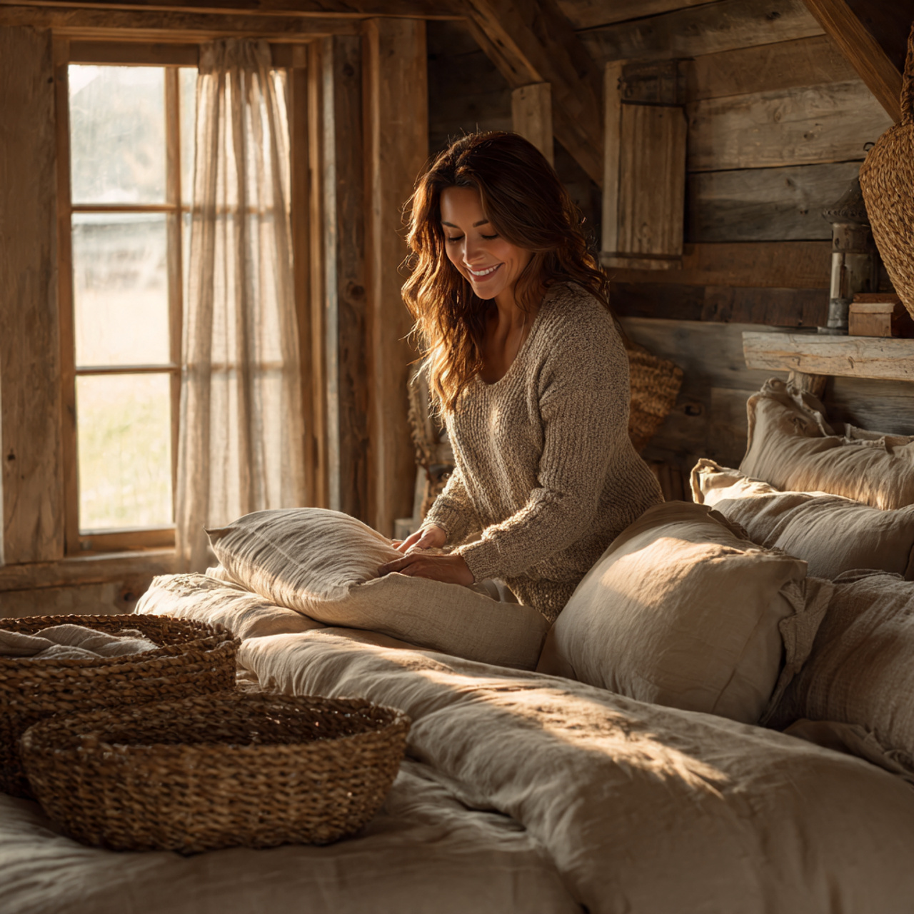 ultra realistic bedroom photograph of home decor bedroom