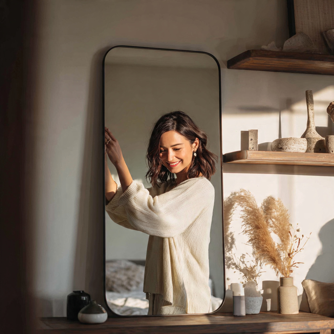 25 Inspiring Bedroom Shelf Decor Ideas for Every Style & Mood 11 ultra realistic bedroom shelf with a large statement