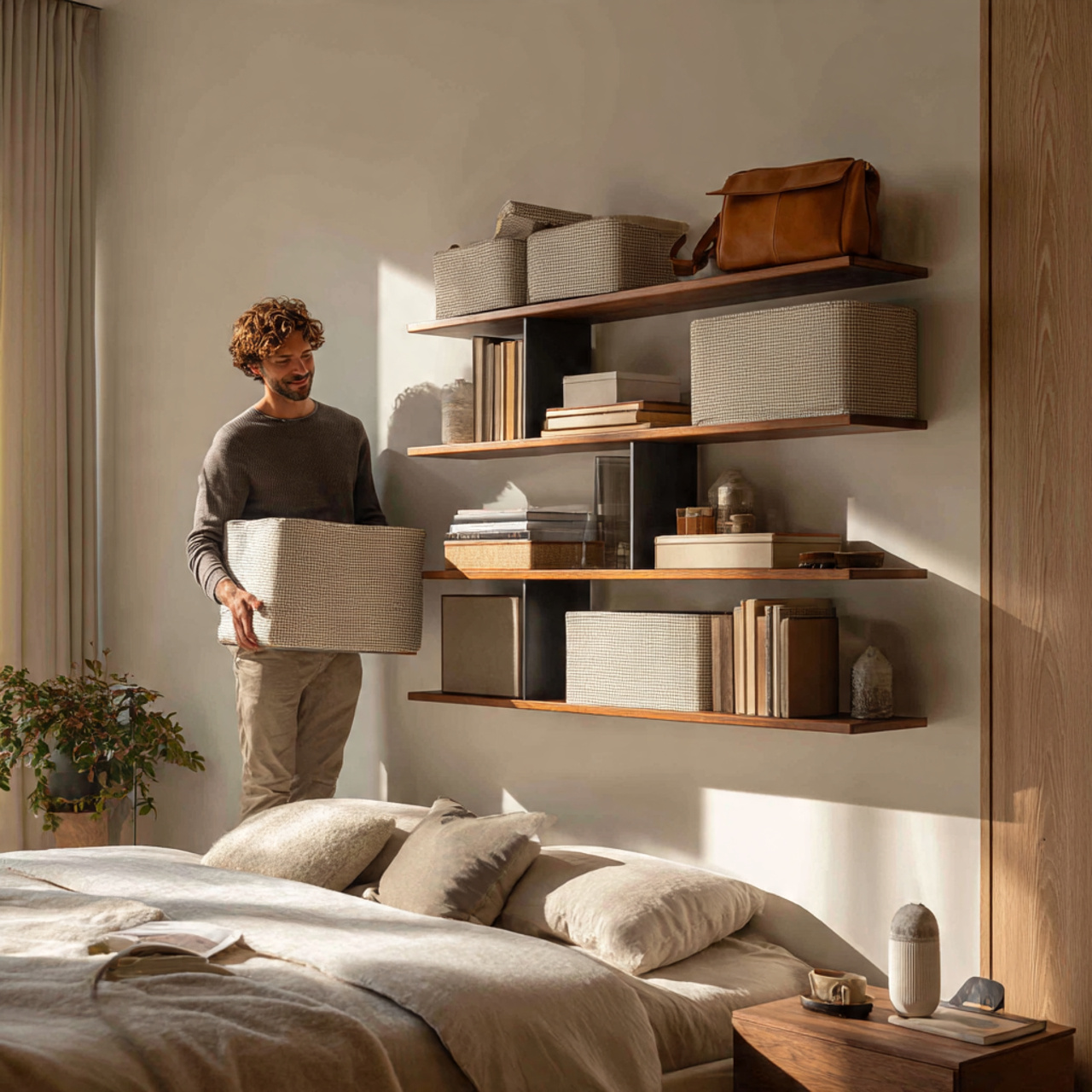 25 Inspiring Bedroom Shelf Decor Ideas for Every Style & Mood 18 ultra realistic bedroom shelf with elegant decorative storage