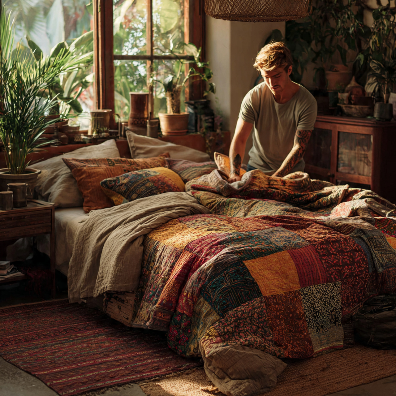 25 Unique Boho Bedroom Decor Ideas to Elevate Your Personal Sanctuary 22 ultra realistic boho bedroom decor ideas showing a 3