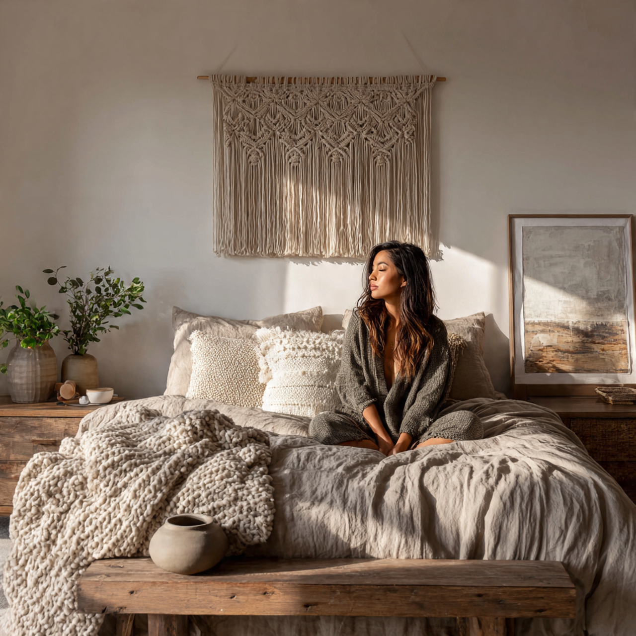 25 Farmhouse Bedroom Decor Ideas for a Cozy, Timeless & Beautiful Retreat 25 ultra realistic cozy bedroom scene of farmhouse bedroom 2