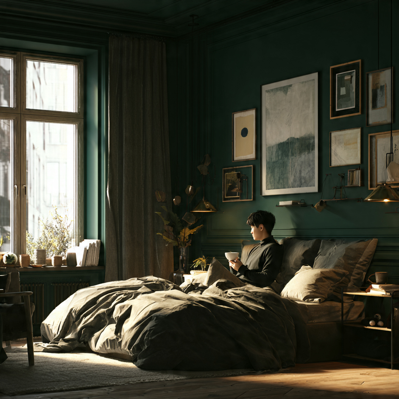 25 Cozy Bedroom Decor Ideas That Make Your Space Stylish & Relaxing 20 ultra realistic cozy bedroom with deep emerald green