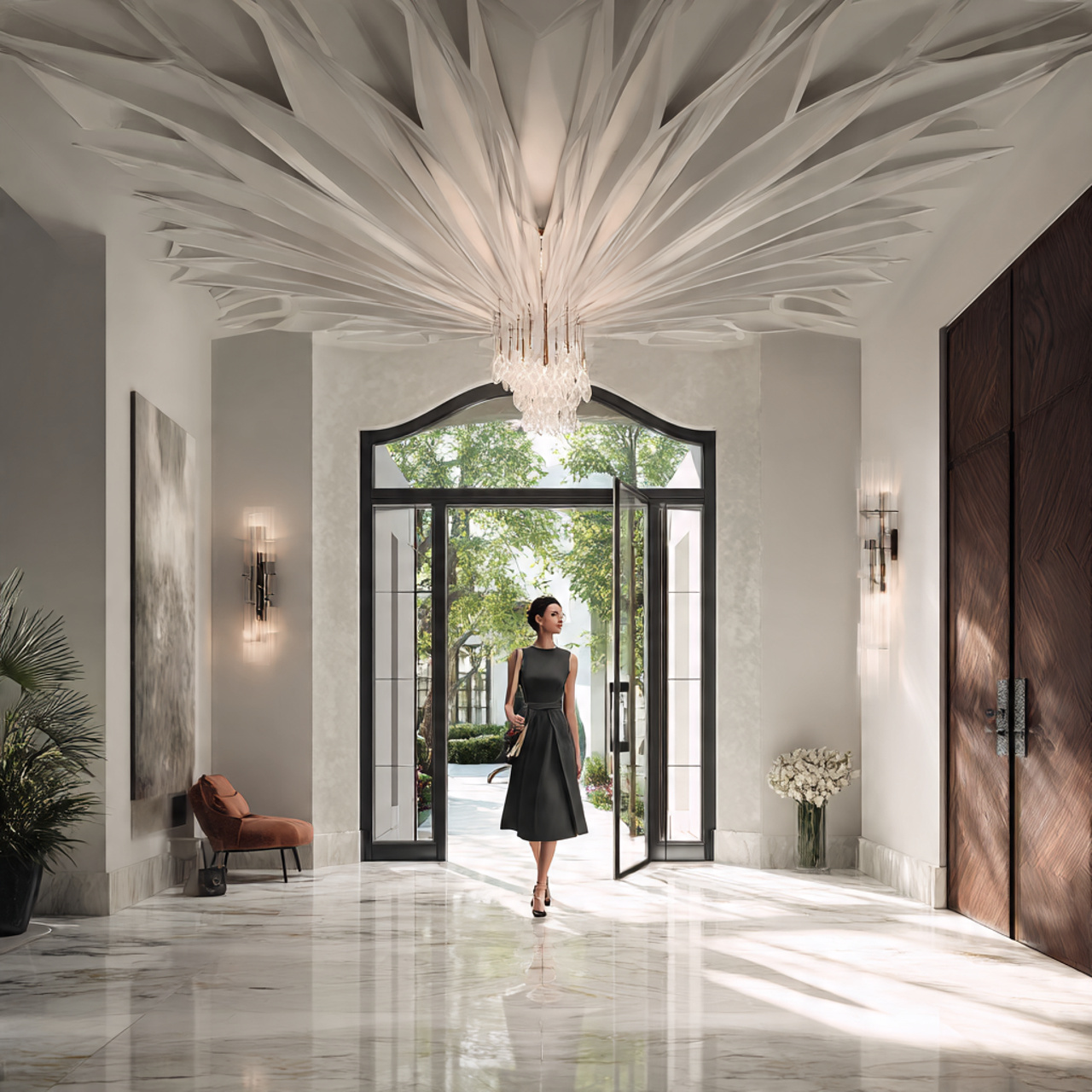 ultra realistic foyer with pop design ideas featuring