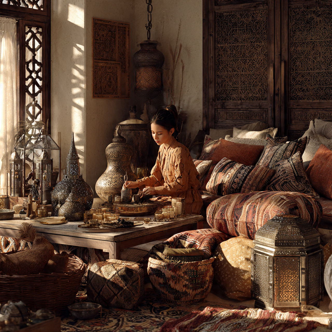 25 Home Decor Ideas Bedroom for Modern, Cozy & Luxury Interiors 25 ultra realistic image of a cultural heritage bedroom