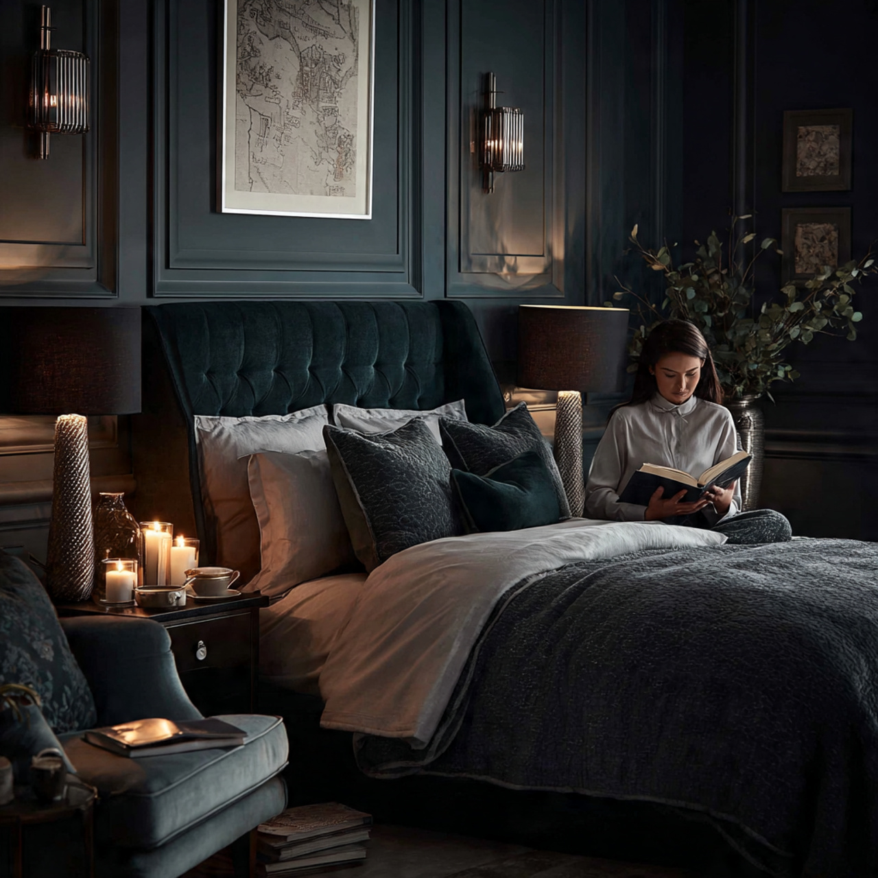 25 Home Decor Ideas Bedroom for Modern, Cozy & Luxury Interiors 10 ultra realistic image of a dark moody bedroom