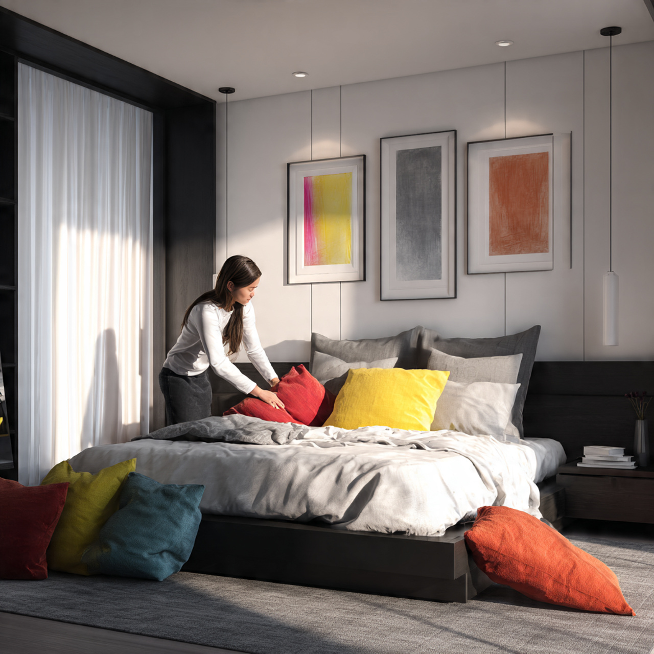 25 Guest Bedroom Decor Ideas That Feel Luxurious & Inviting 23 ultra realistic image of a guest bedroom with 7